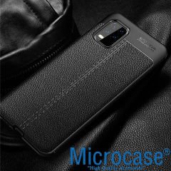 Microcase Xiaomi Mi 10 Lite Leather Tpu Silikon Kılıf - Siyah