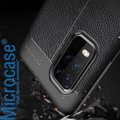 Microcase Xiaomi Mi 10 Lite Leather Tpu Silikon Kılıf - Siyah