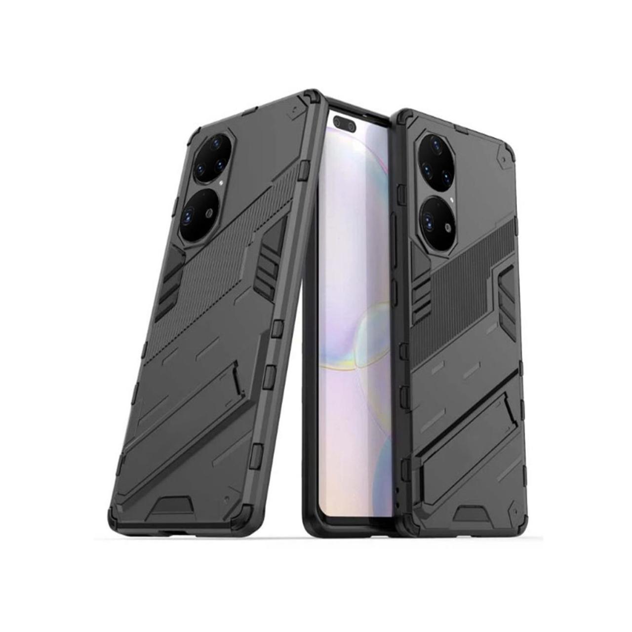 Microcase Huawei P50 Pro Matrix Serisi Armor Standlı Perfect Koruma Kılıf -Siyah