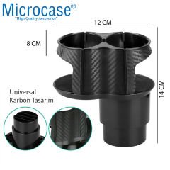 Microcase 2in1 Fonksiyonel Araç İçi Şişe Bardak İçecek Tutucu Çift Kupa Dönebilir Tasarım - AL3483