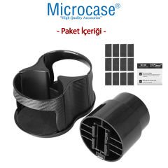 Microcase 2in1 Fonksiyonel Araç İçi Şişe Bardak İçecek Tutucu Çift Kupa Dönebilir Tasarım - AL3483