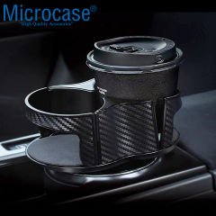 Microcase 2in1 Fonksiyonel Araç İçi Şişe Bardak İçecek Tutucu Çift Kupa Dönebilir Tasarım - AL3483