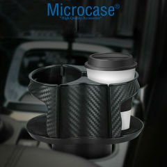 Microcase 2in1 Fonksiyonel Araç İçi Şişe Bardak İçecek Tutucu Çift Kupa Dönebilir Tasarım - AL3483