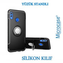 Huawei Honor 8X Max Yüzük Standlı Armor Kılıf + Araç Tutucu