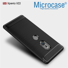 Microcase Sony Xperia XZ2 BrushedCarbonFiberSilikon TPU Kılıf+CAM
