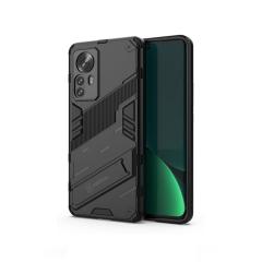 Microcase Xiaomi Mi 12 Matrix Serisi Armor Standlı Perfect Koruma Kılıf -Siyah