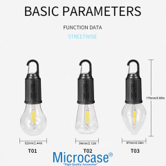 Microcase T03 Taşınabilir Şarjlı Outdoor Kamp Bahçe Lambası 10W Askılı Led Işık - AL5229