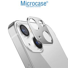 Microcase iPhone 13 mini Kamera Lens Koruma Halkası - Kapalı Tasarım Gümüş