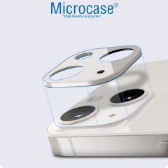Microcase iPhone 13 mini Kamera Lens Koruma Halkası - Kapalı Tasarım Gümüş