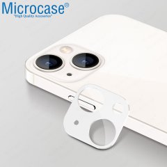 Microcase iPhone 13 mini Kamera Lens Koruma Halkası - Kapalı Tasarım Gümüş