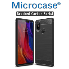 Microcase Xiaomi Mi 8 SE Brushed CarbonFiberSilikon TPU Kılıf+CAM