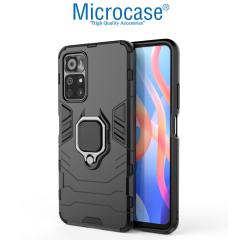 Microcase Xiaomi Redmi Note 11 Batman Yüzüklü Armor Kılıf - Siyah