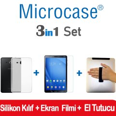 Samsung Tab 3 Lite T110 T113 Silikon Kılıf + Film + El Tutucu