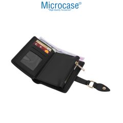 Microcase Çok Gözlü Yumuşak Derili Orta Boy Siyah Kadın Cüzdan - AL5231