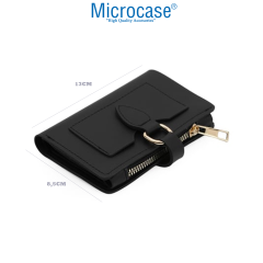 Microcase Çok Gözlü Yumuşak Derili Orta Boy Siyah Kadın Cüzdan - AL5231