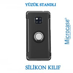 Huawei Mate 20 Pro Yüzük Standlı Armor Kılıf + Araç Tutucu