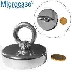 Microcase Süper Güçlü 80mm Neodyum Kurtarma Mıknatısı Yuvarlak Vidalı Pot Magnet - D80