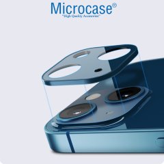 Microcase iPhone 13 mini Kamera Lens Koruma Halkası - Kapalı Tasarım Koyu Mavi