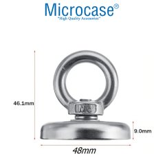 Microcase Süper Güçlü 48mm Neodyum Kurtarma Mıknatısı Yuvarlak Vidalı Pot Magnet - D48