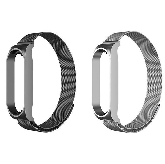 Microcase Xiaomi Mi Band 5-6-7 Uyumlu Metal Kasalı Mıknatıslı Kordon Kayış - KY52