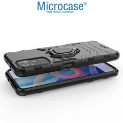 Microcase Xiaomi Redmi Note 11 Pro Batman Yüzüklü Armor Kılıf - Siyah