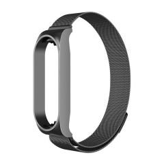 Microcase Xiaomi Mi Band 5-6-7 Uyumlu Metal Kasalı Mıknatıslı Kordon Kayış - KY52