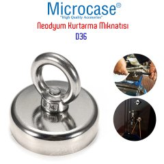 Microcase Süper Güçlü 36mm Neodyum Kurtarma Mıknatısı Yuvarlak Vidalı Pot Magnet - D36