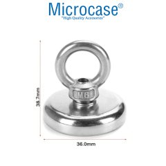 Microcase Süper Güçlü 36mm Neodyum Kurtarma Mıknatısı Yuvarlak Vidalı Pot Magnet - D36