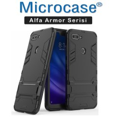 Xiaomi Mi 8 Lite Alfa Serisi Armor Standlı Kılıf + Ekran Koruma
