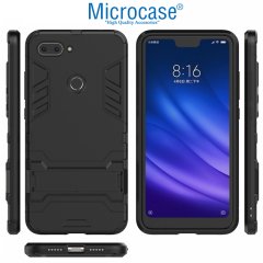 Xiaomi Mi 8 Lite Alfa Serisi Armor Standlı Kılıf + Ekran Koruma