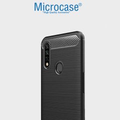 Microcase Oppo A31 Brushed Carbon Fiber Silikon TPU Kılıf - Siyah