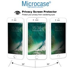 Microcase iPhone 6 - 6s Privacy Gizlilik Filtreli Tam Kaplayan Tempered Cam - Beyaz