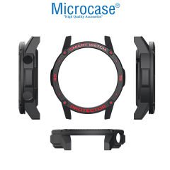 Microcase Honor Watch Magic 2 46 mm Önü Açık Tasarım Sert Silikon Kılıf - Kırmızı Yazılı Siyah