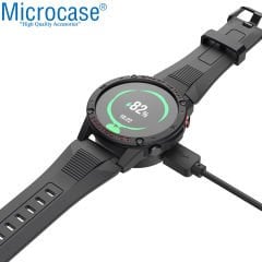 Microcase Honor Watch Magic 2 46 mm Önü Açık Tasarım Sert Silikon Kılıf - Kırmızı Yazılı Siyah