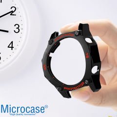 Microcase Honor Watch Magic 2 46 mm Önü Açık Tasarım Sert Silikon Kılıf - Kırmızı Yazılı Siyah