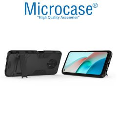 Microcase Xiaomi Redmi Note 9T Alfa Armor Standlı Perfect Koruma Kılıf Siyah