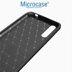 Microcase Huawei P Smart S - Y8p Brushed Carbon Fiber Silikon TPU Kılıf - Siyah