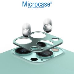 Microcase iPhone 13 Pro Kamera Lens Koruma Halkası - Kapalı Tasarım Açık Mavi