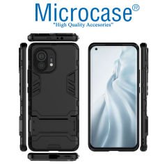 Microcase Xiaomi Mi 11 Alfa Armor Standlı Perfect Koruma Kılıf Siyah