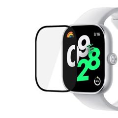 Microcase Xiaomi Redmi Watch 4  Tam Kaplayan Kavisli Ekran Koruyucu 3D Pet Film - Siyah AL3385