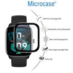 Microcase Xiaomi Redmi Watch 4  Tam Kaplayan Kavisli Ekran Koruyucu 3D Pet Film - Siyah AL3385