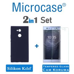 Sony Xperia XA2 Ultra Premium Matte Silikon Kılıf + Tempered Cam