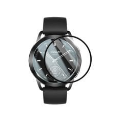 Microcase Xiaomi Watch S3  Tam Kaplayan Kavisli Ekran Koruyucu 3D Pet Film - Siyah AL3385