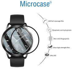Microcase Xiaomi Watch S3  Tam Kaplayan Kavisli Ekran Koruyucu 3D Pet Film - Siyah AL3385