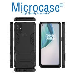 Microcase OnePlus Nord N100 Alfa Armor Standlı Perfect Koruma Kılıf Siyah