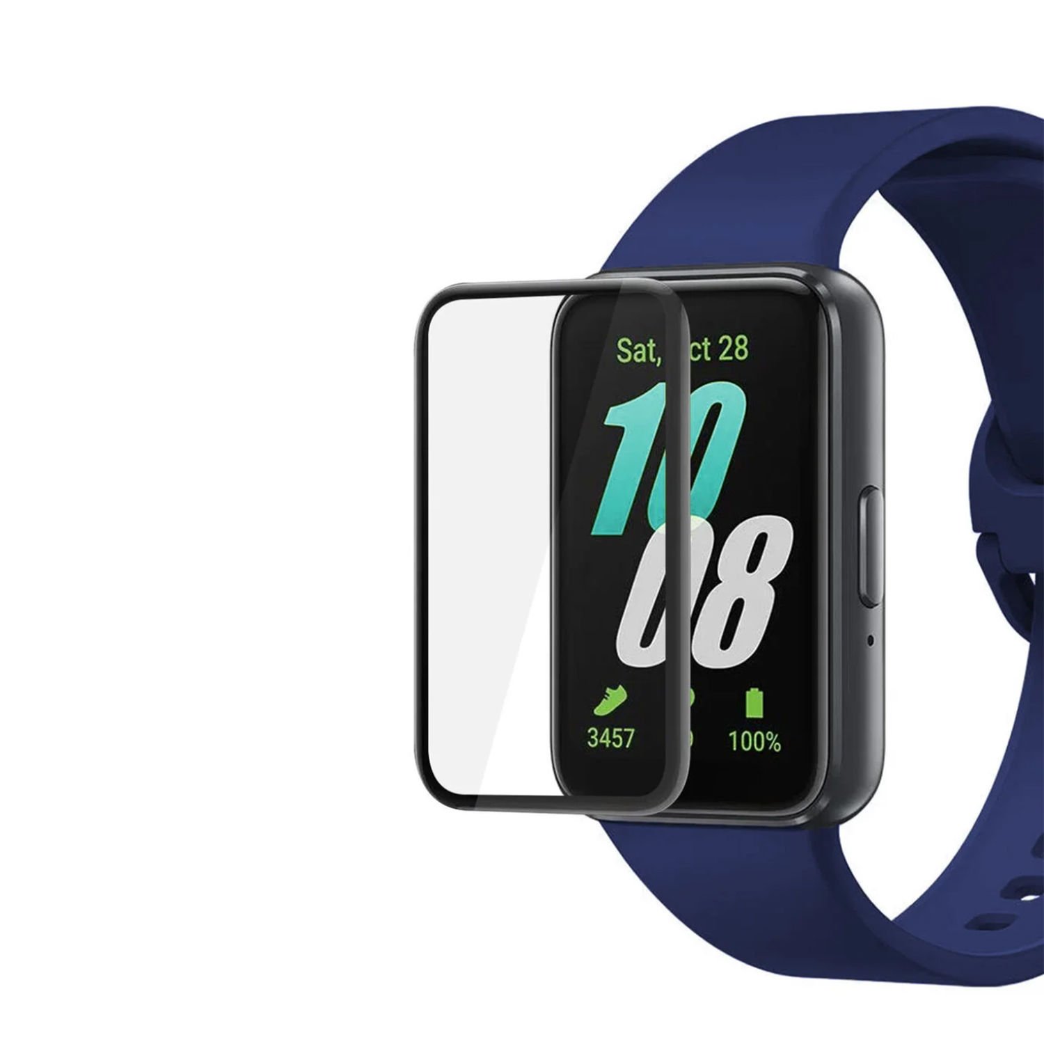 Microcase Samsung Galaxy Fit3 Tam Kaplayan Kavisli Ekran Koruyucu 3D Pet Film - Siyah AL3385