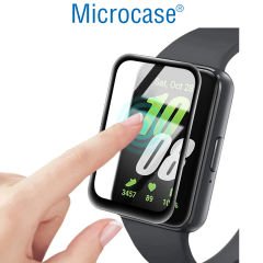 Microcase Samsung Galaxy Fit3 Tam Kaplayan Kavisli Ekran Koruyucu 3D Pet Film - Siyah AL3385