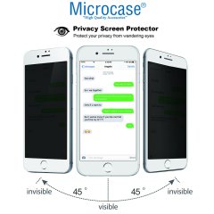 Microcase iPhone 7 Plus Privacy Gizlilik Filtreli Tam Kaplayan Tempered Cam - Beyaz
