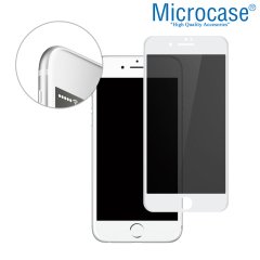 Microcase iPhone 7 Plus Privacy Gizlilik Filtreli Tam Kaplayan Tempered Cam - Beyaz