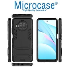 Microcase Xiaomi Mi 10i - Mi 10T Lite Alfa Armor Standlı Perfect Koruma Kılıf Siyah